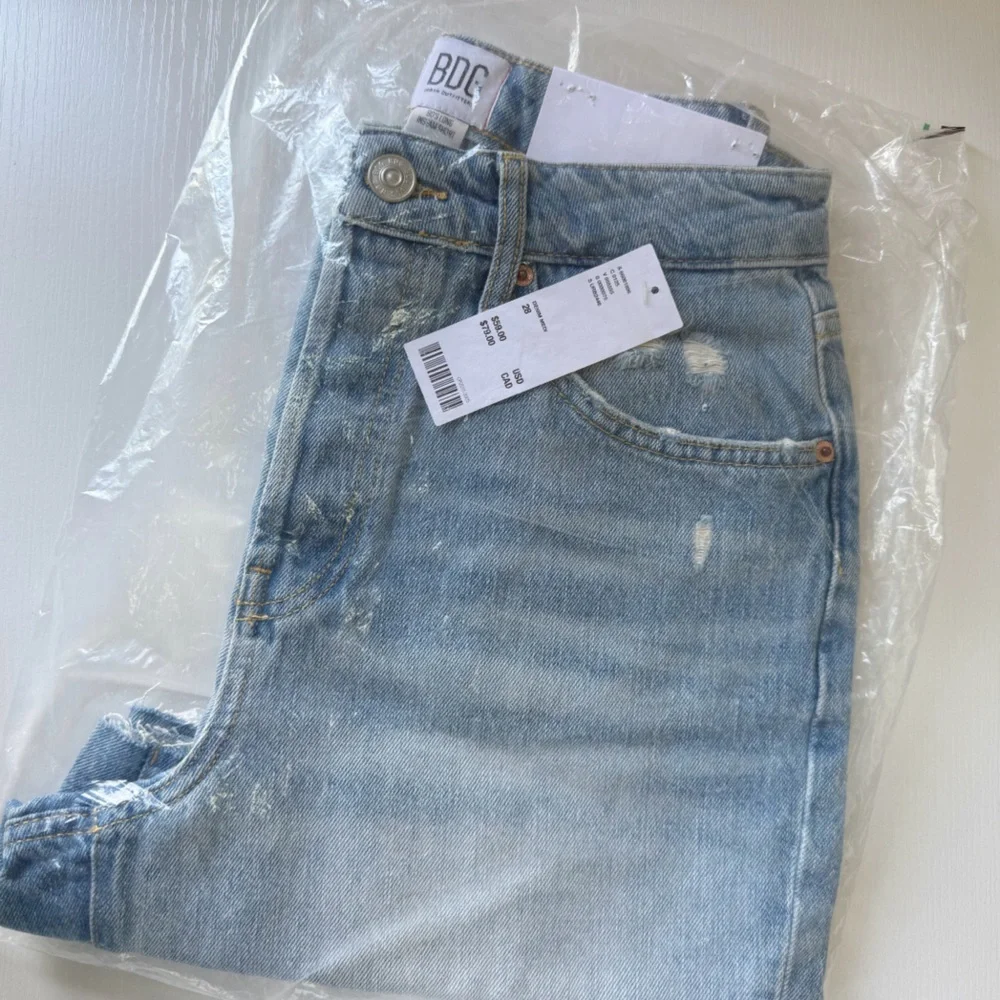 Urban Outfitters | BDG Raw Hem Long Inseam Denim Jean Shorts Blue New 28 Waist